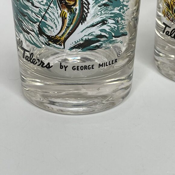 (6) Tall Tale'rs By George Miller Golf Sports Tumblers Glasses Vintage Ice Tea - Picture 8 of 9